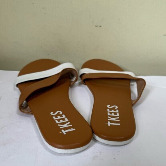 TKEES NEW Kat Strap Leather Sandals Flats Comfort Slides Mules Minimal Neutral 7 - Picture 4 of 13